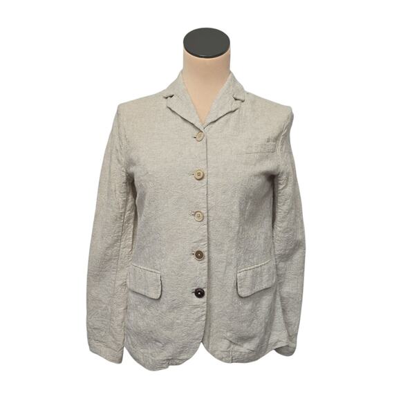 Sundance Blazer Natural Ivory Linen Cream Button Blazer Jacket Size Small Boho - Picture 1 of 10